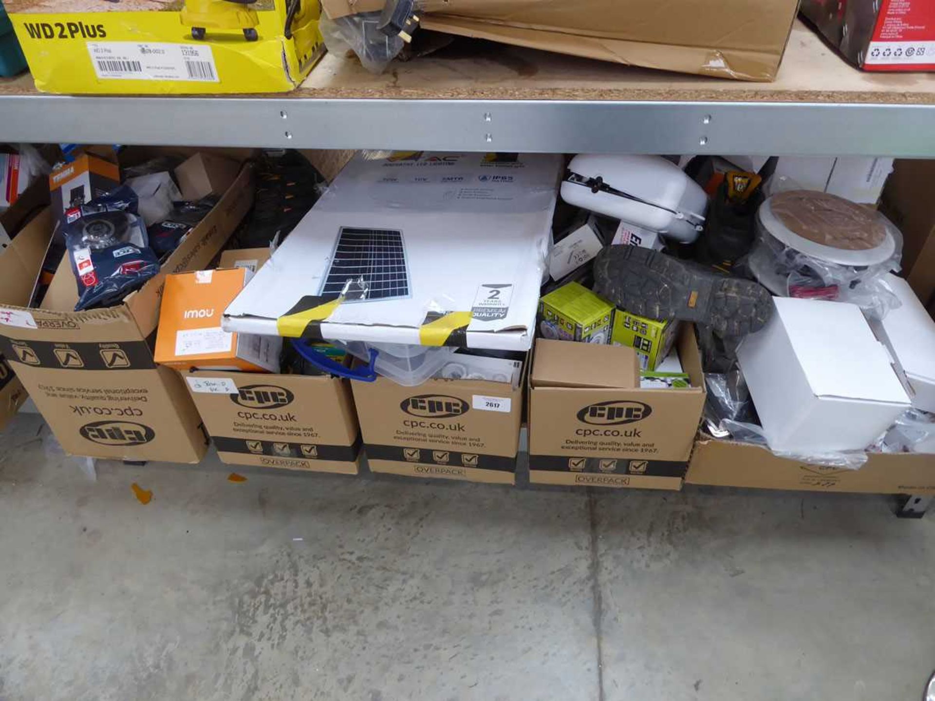 +VAT 5 boxes of mixed electrical and various other items incl. Imou security camera, Duratool