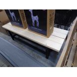 Pair of modern wooden garden benches