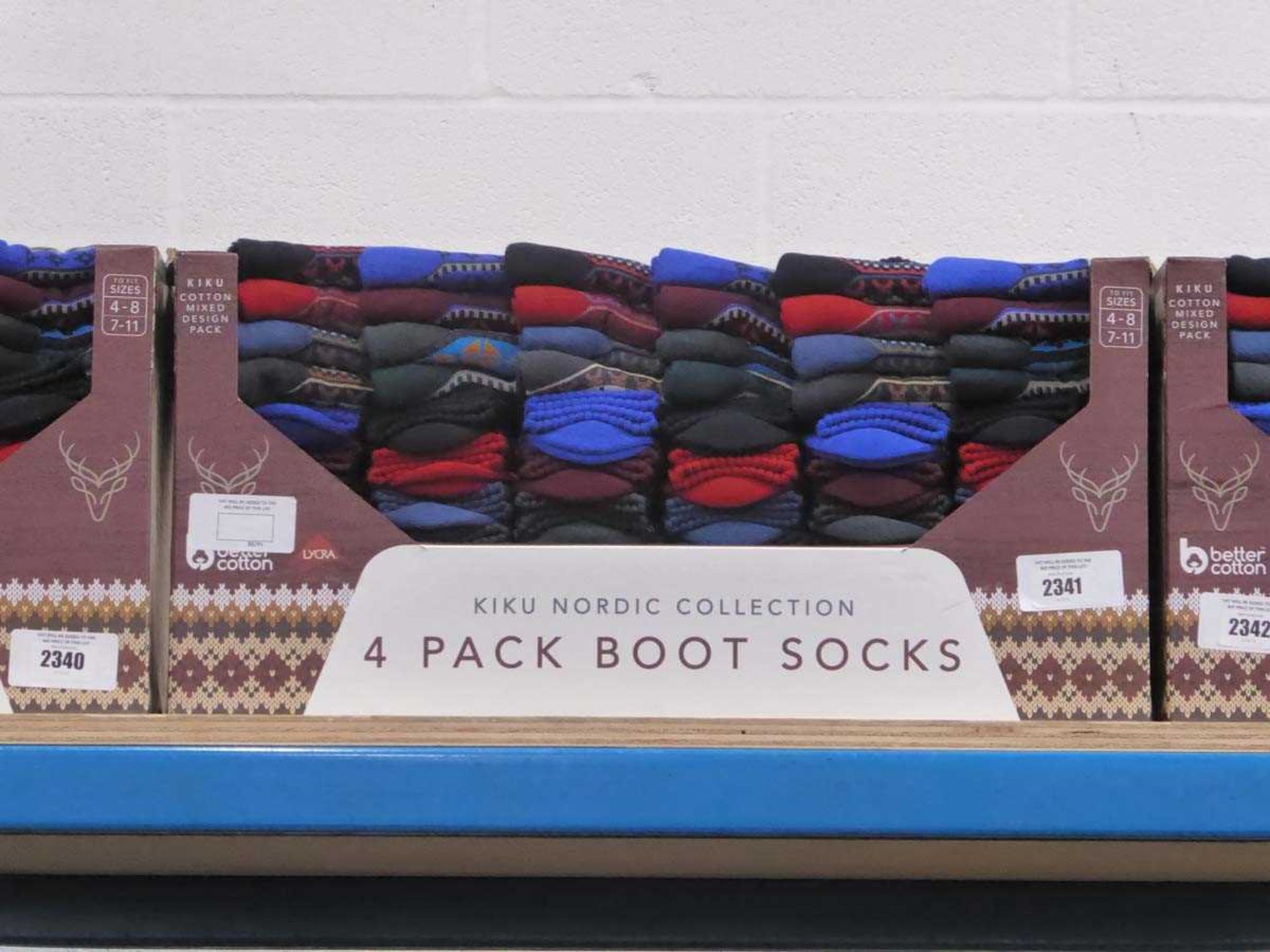 +VAT Box containing 4 piece Kiku Nordic Collection socks