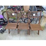 3 wooden folding garden chairs