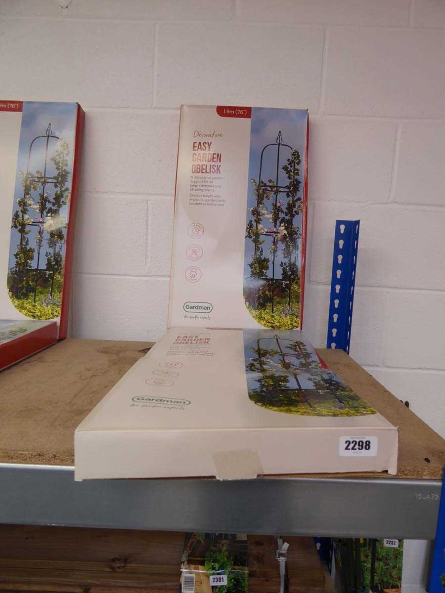 2 boxed 1.9m easy garden obelisks