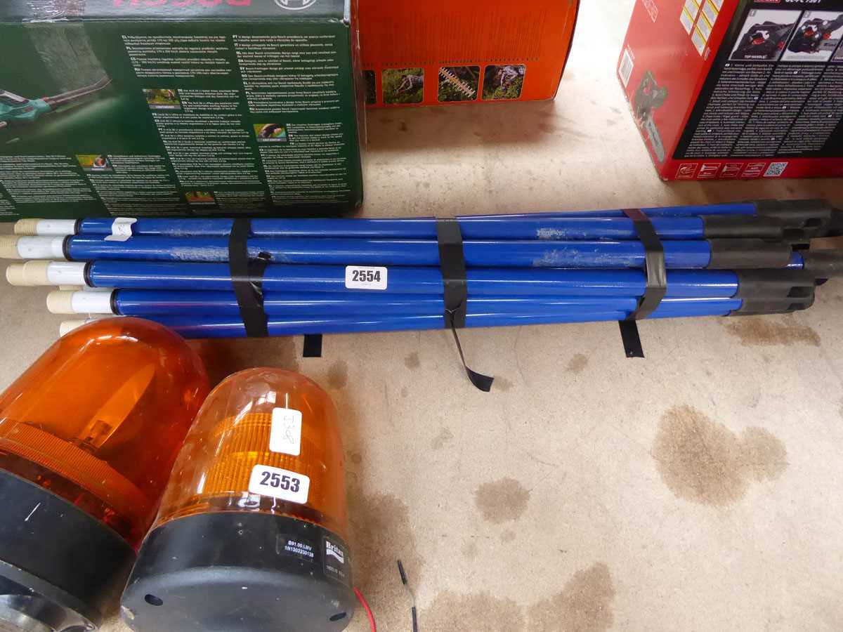 Bundle of various mop bucket poles