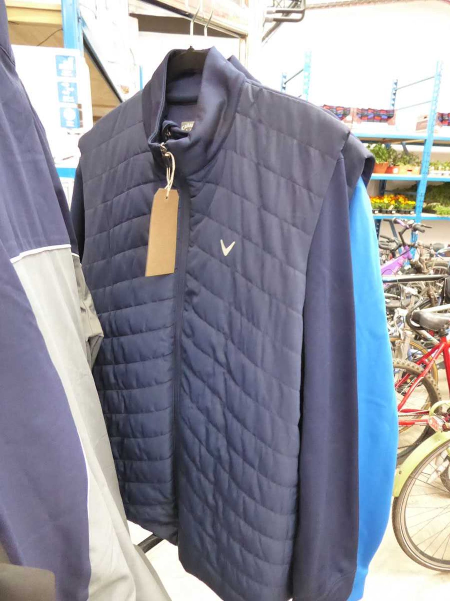 +VAT Callaway full zip gilet in navy (size L) with Callaway 1/4 zip long sleeve top (size L)