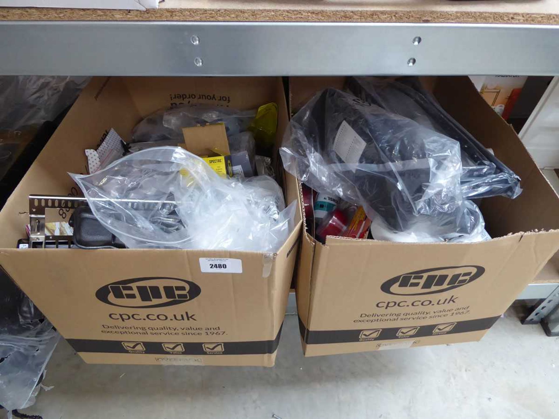 +VAT 3 boxes of mixed items incl. adhesives, insulating healing wrap, electrical components, etc.