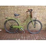 Ladies vintage ProBike in green with basket on front