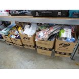 +VAT 5 boxes of mixed items incl. Stanley paintbrushes, timers, security lights, electrical