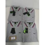 +VAT 4 Hugo Boss polo shirts in grey (3 large, 1 medium)