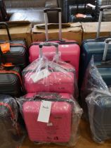 +VAT 3 piece suitcase set by Rock in pink with box