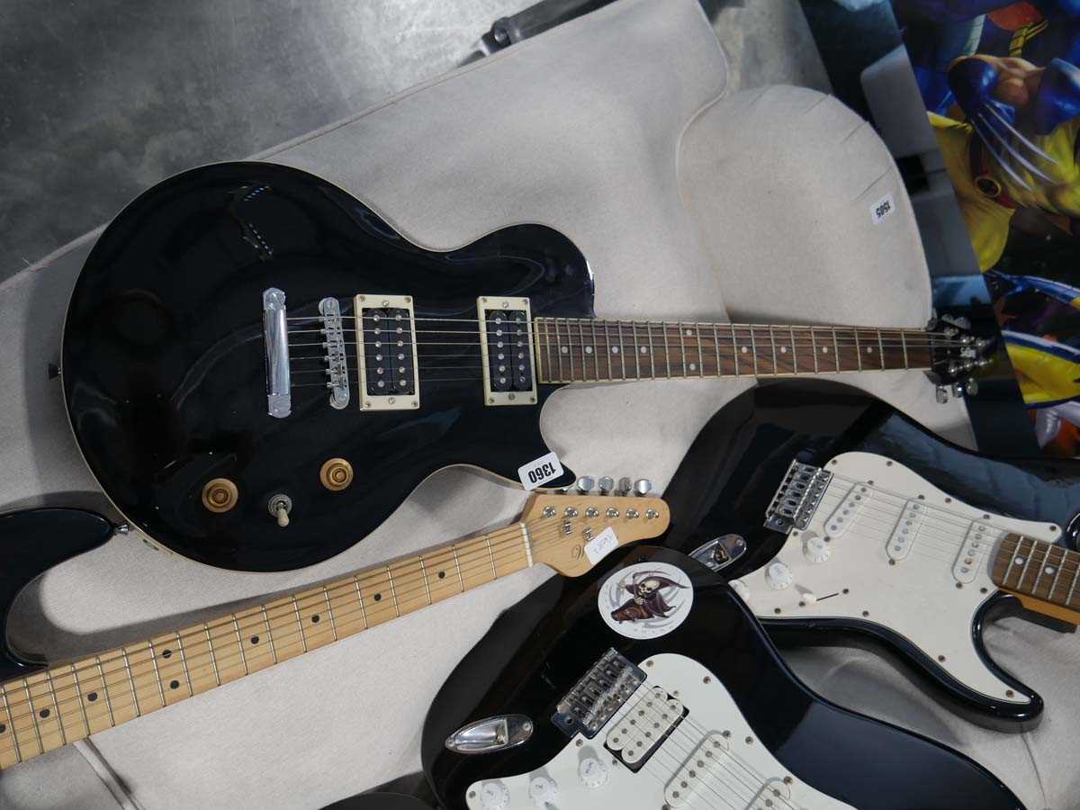 Sub Zero Les Paul style electric guitar in black