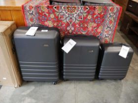 +VAT 3 piece suitcase set by Rock in charcoal