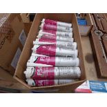 Box containing large quantity of Bond It FS4 acoustic acrylic sealant and adhesive