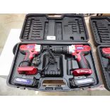 +VAT Cased Duratool cordless impact driver and screwdriver with 2 batteries and charger