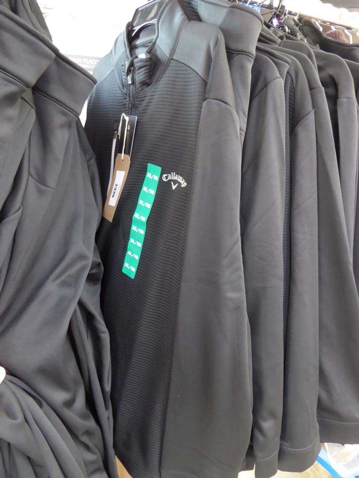 +VAT 3 Callaway 1/4 zip long sleeve tops in black (size XL)