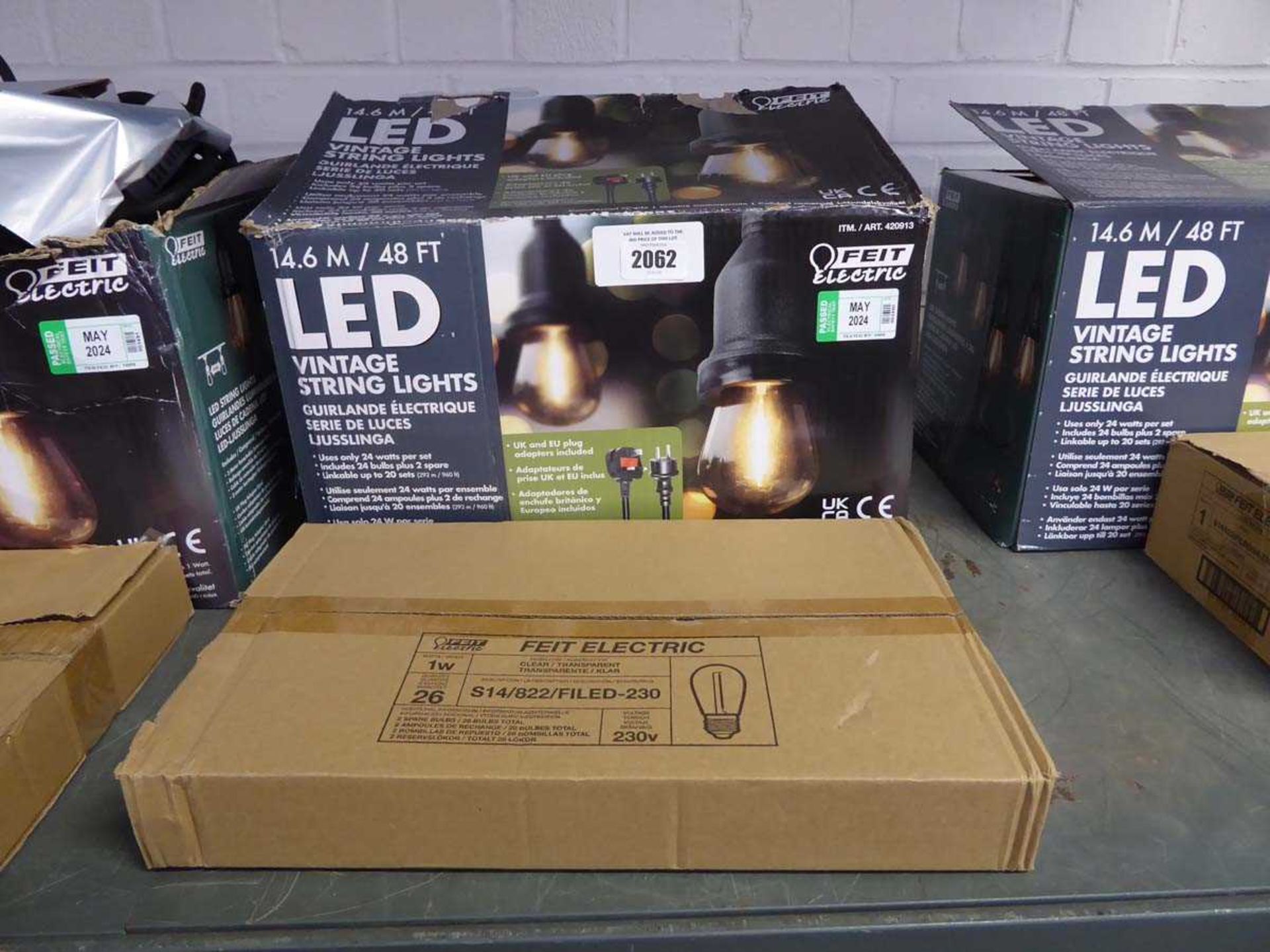 +VAT Boxed set of LED vintage garden string lights with bulbs