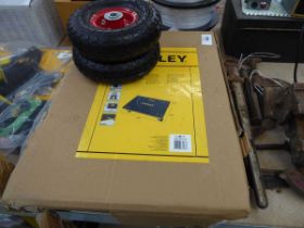 +VAT Boxed Stanley wooden moving dolly with 2 sack barrow wheels