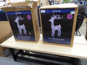 +VAT Pair of boxed outdoor LED light up reindeer