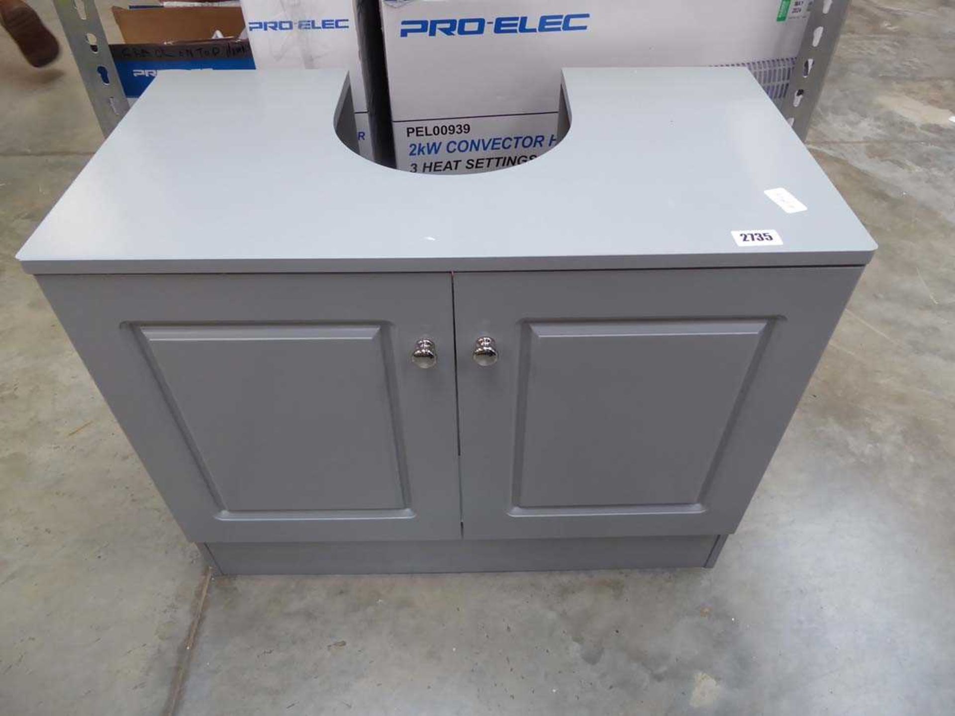 Grey 2 door under sink vanity unit