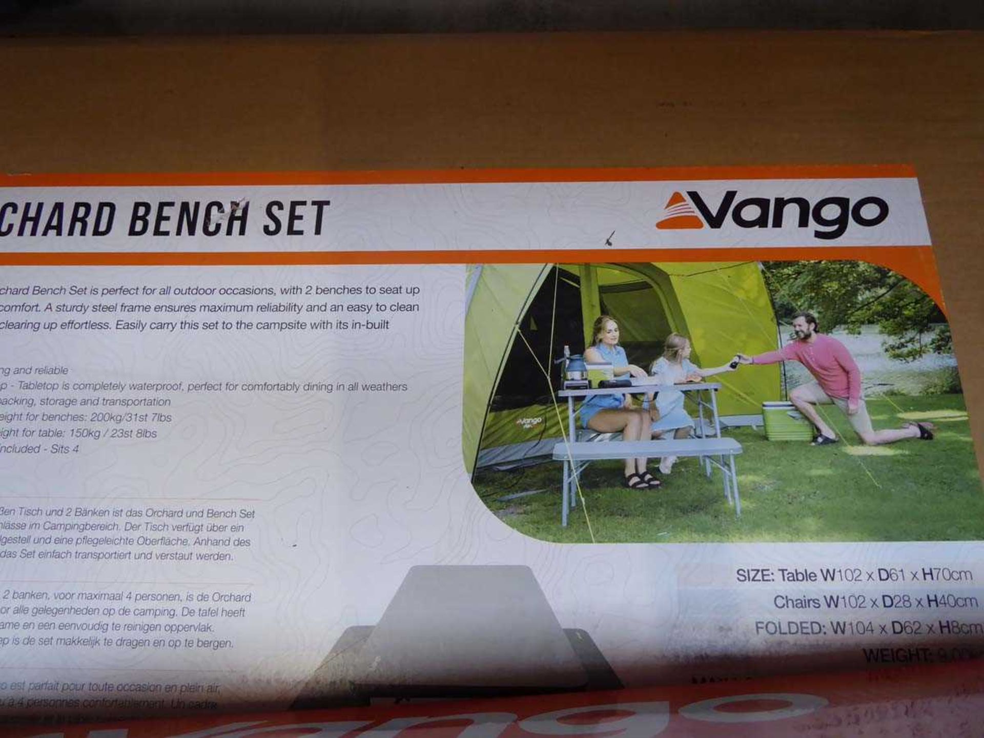 +VAT Boxed Vango Orchard collapsible bench set with Vango Combi IR 2 burner cooker grill - Image 3 of 3