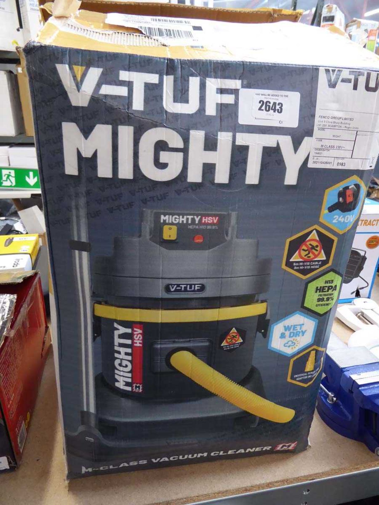 +VAT Boxed V-TUF Mighty HSV 240V vacuum cleaner