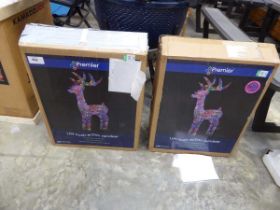 +VAT Pair of boxed LED light up outdoor reindeer