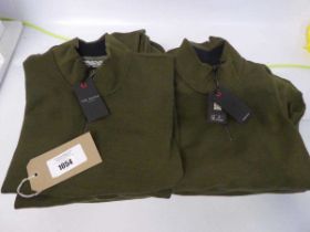 +VAT 9 mens Ted Baker 1/4 zip jumpers in green