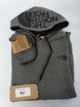 +VAT The North Face hooded jumper in grey size large