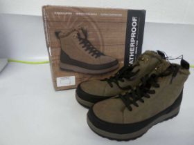 +VAT Boxed pair of mens Weatherproof memory foam boots in brown size UK 10