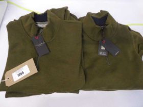 +VAT 9 mens Ted Baker 1/4 zip jumpers in green