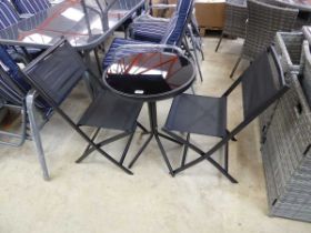 Black metal mesh 3 piece garden bistro set