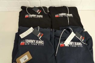 +VAT 4 Tommy Jeans hooded jumpers - 2 navy, 2 black all size L