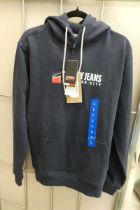 +VAT Mens Tommy Jeans hooded jumper in navy (size L)