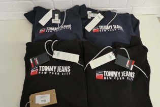 +VAT 4 Tommy Jeans hooded jumpers - 2 navy, 2 black all size L