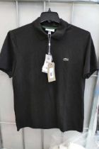 +VAT Mens Lacoste regular fit polo shirt in black (size French 5, US L)