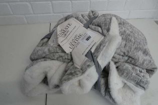 +VAT Life comfort faux fur reversible throw in grey