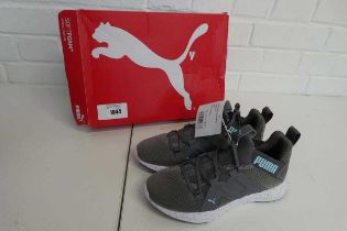 +VAT Boxed pair of ladies Puma mesh trainers in grey size UK 4.5