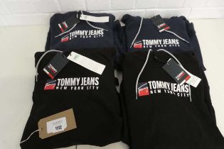 +VAT 4 Tommy Jeans hooded jumpers - 2 navy, 2 black all size L