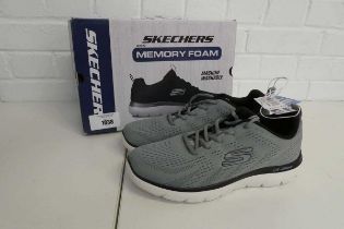 +VAT Boxed pair of mens Skechers lite-weight memory foam trainers in grey size UK 9