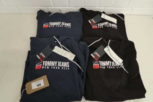 +VAT 4 Tommy Jeans hooded jumpers - 2 navy, 2 black all size L