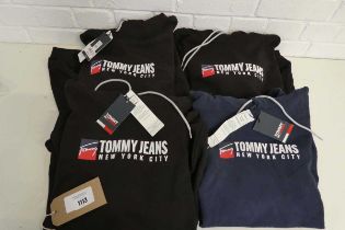 +VAT 4 Tommy Jeans hooded jumpers - 1 navy, 3 black - sizes L & XL