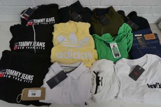 +VAT Approx. 12 items of branded clothing to include Tommy Hilfiger, Adidas, Ted Baker, Levi's ect.