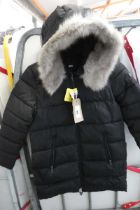 +VAT Ladies DKNY fur hood coat in black (size S)