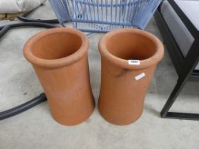 Pair of terracotta chimney pots