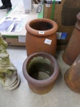 Pair of terracotta chimney pots