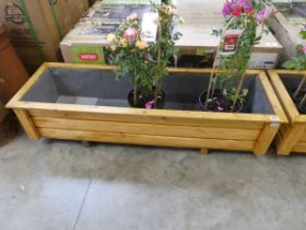 Natural stained wooden planter