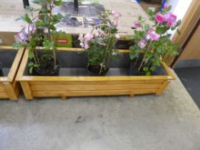 Natural stained wooden planter