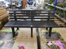 Black plastic 3 seater garden bench