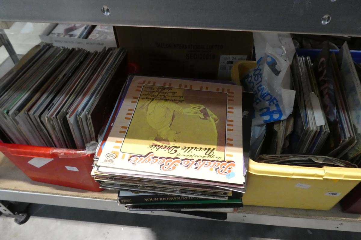 Under bay of vinyl LPs across 4 boxes and 1 loose stack incl. The Carpenters, etc. - Image 3 of 3