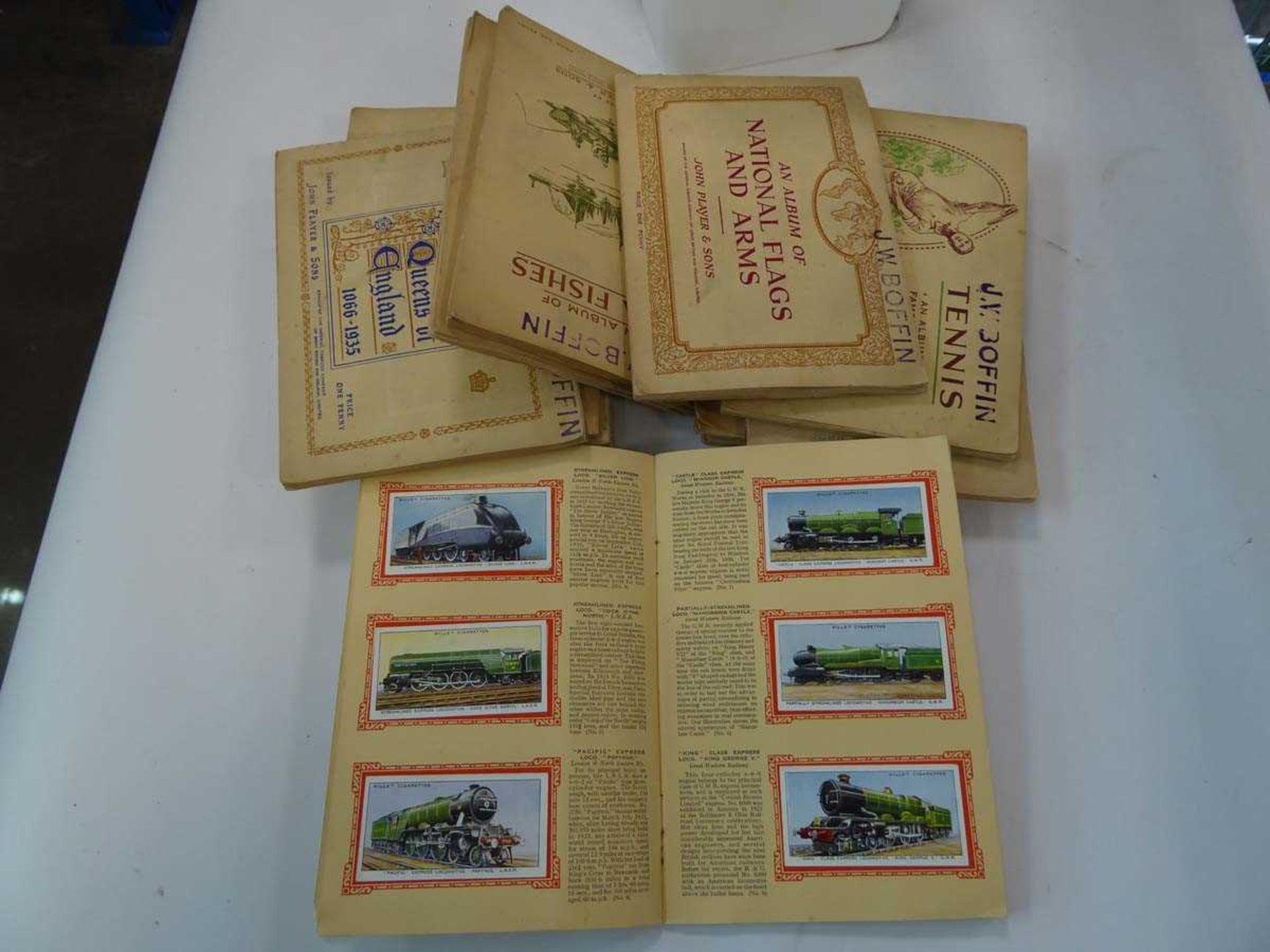 Selection of cigarette cards in books