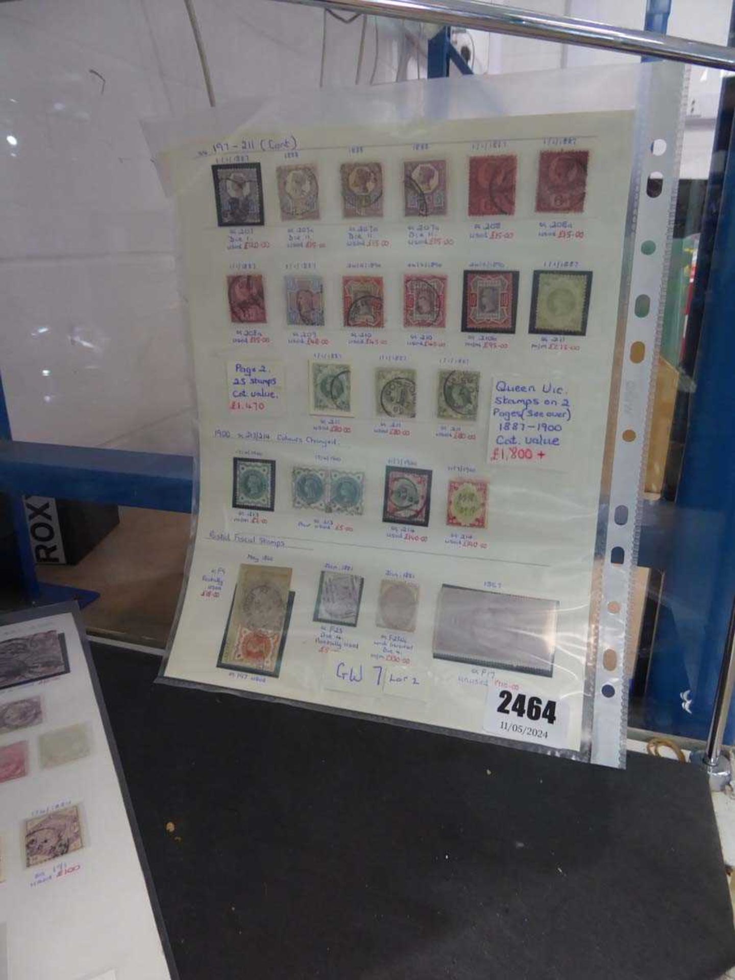 2 pages of Queen Victoria stamps from 1887 - 1900