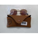 Pair of Rayban womens sunglasses in a case